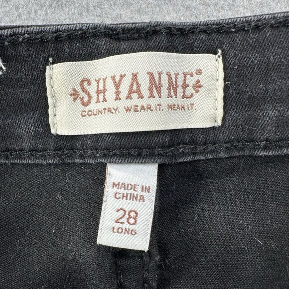 SHYANNE Women’s High Rise Super Flare Tulip Jeans Black 28 X 36 Western Country - Picture 4 of 16